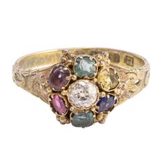 Antique Victorian Acrostic "Dearest" Ring