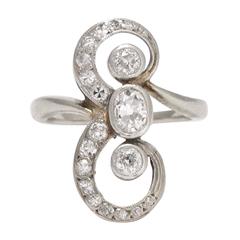 Antique Edwardian 1.2 Carat Diamond "E" Ring