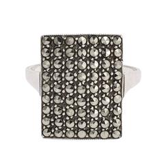 Art Deco Marcasite Pavé Panel Ring