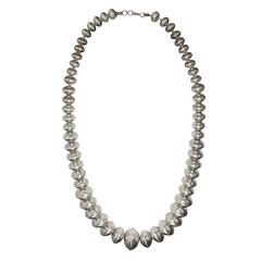 1960s Silver "Flying Saucer" Long Bead Necklace 6
