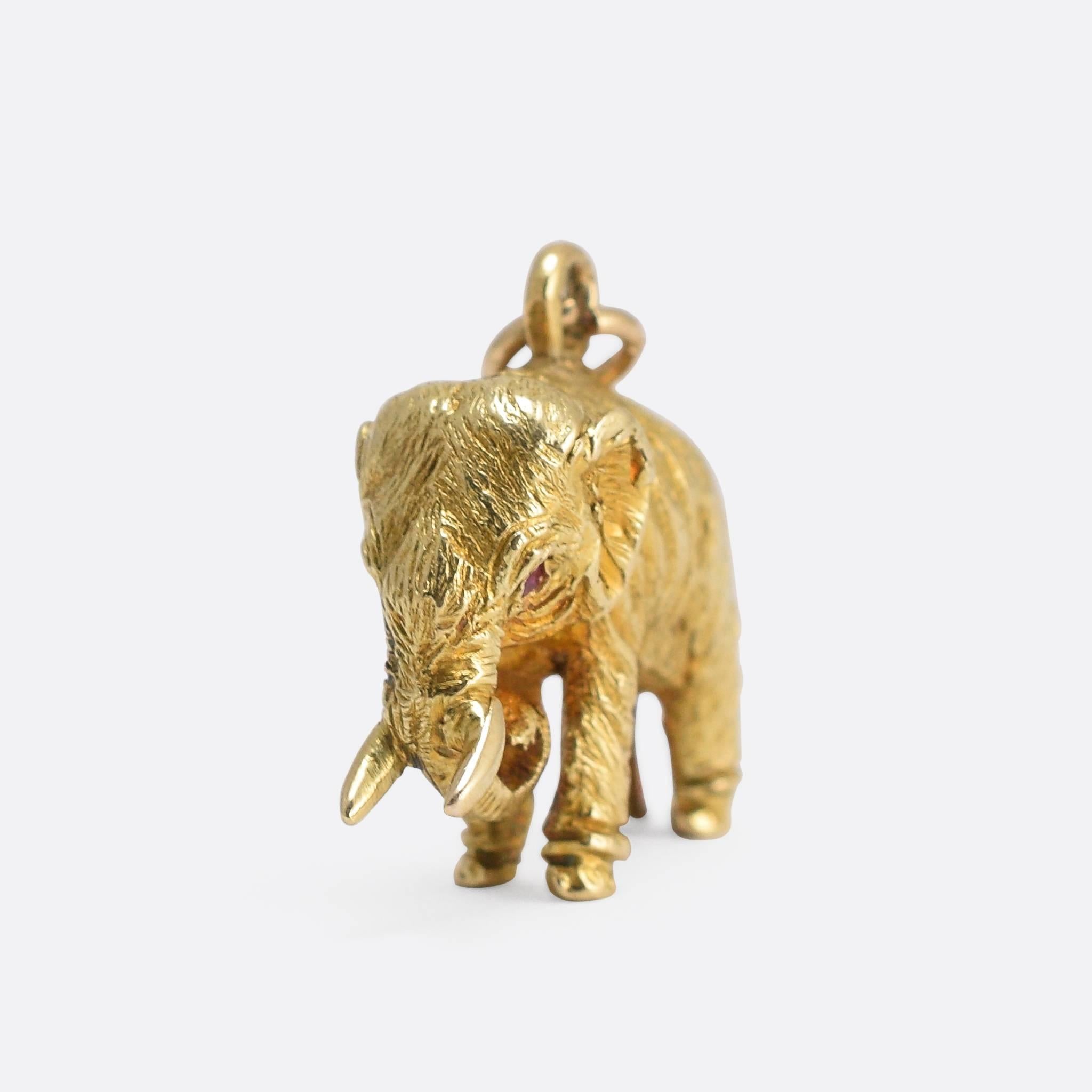antique elephant pendant gold