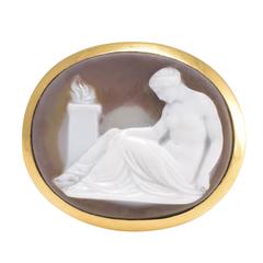 Antique Georgian Hardstone Cameo Yellow Gold Venus Signet Ring