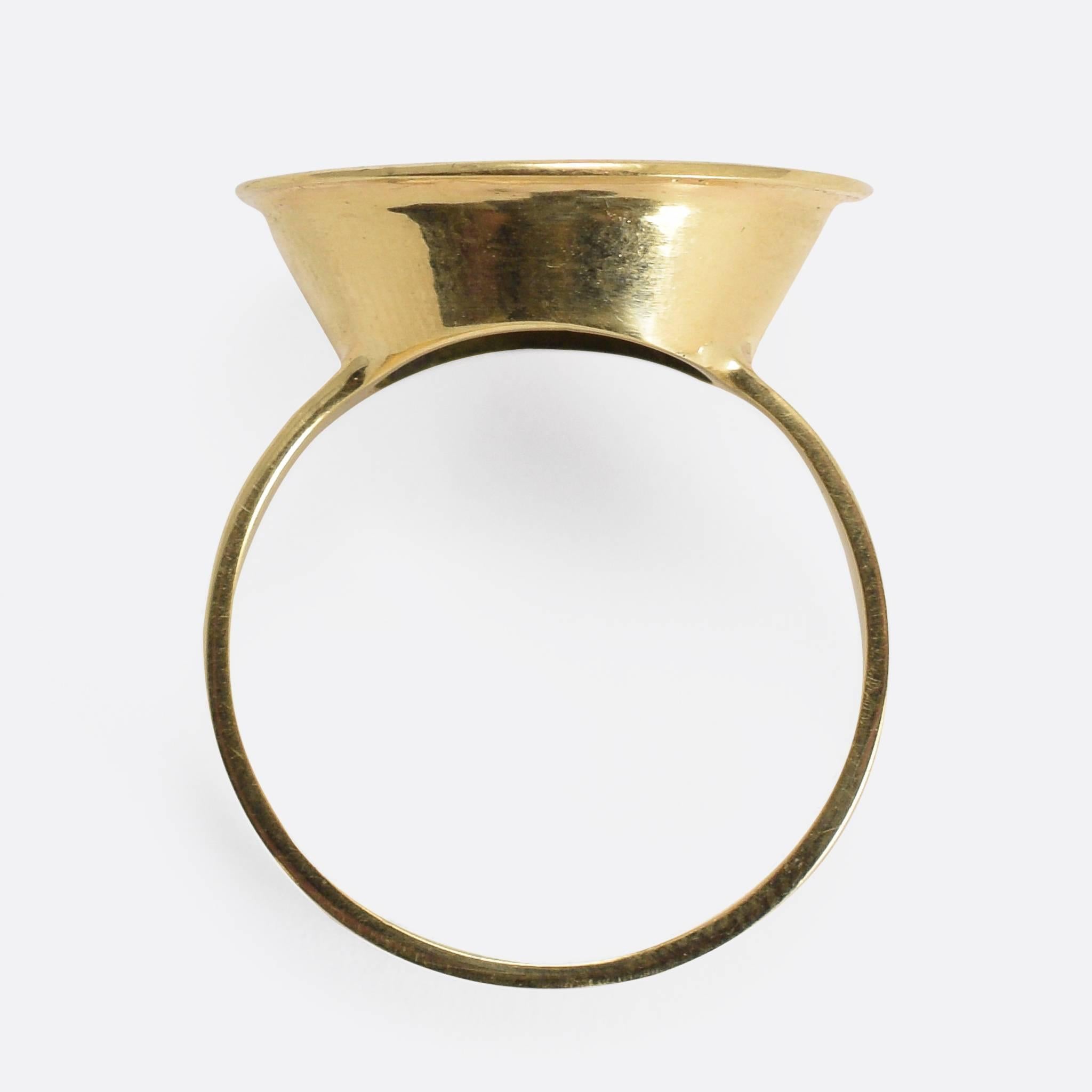 Women's or Men's Antique Georgian Roman Coin Gold Signet Ring