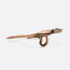 Antique Georgian Almandine Garnet Gold Witch's Heart Brooch