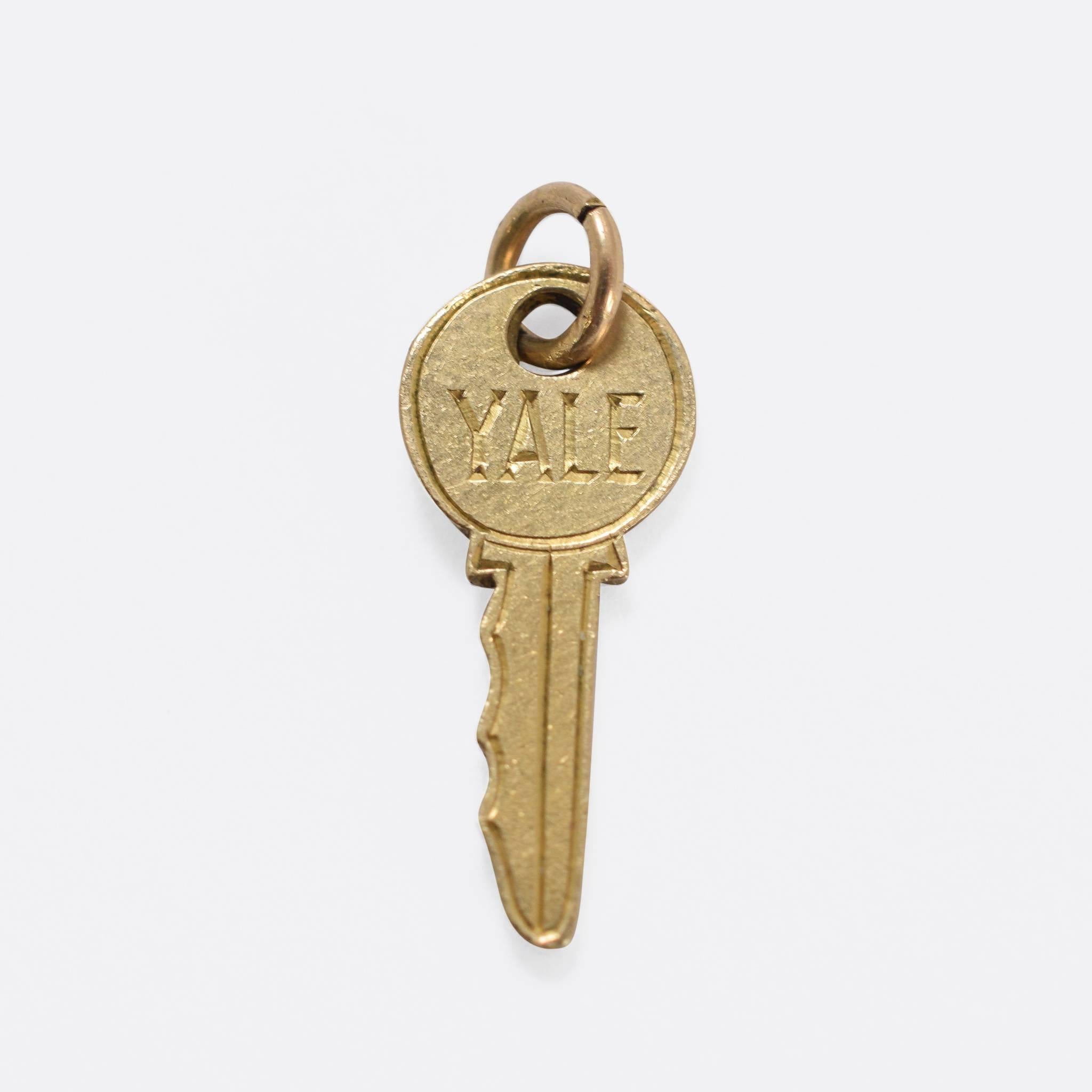 This little gold pendant dates to the middle of the 20th century, and, rather quaintly, is modelled as a Yale key - following on the long-standing 