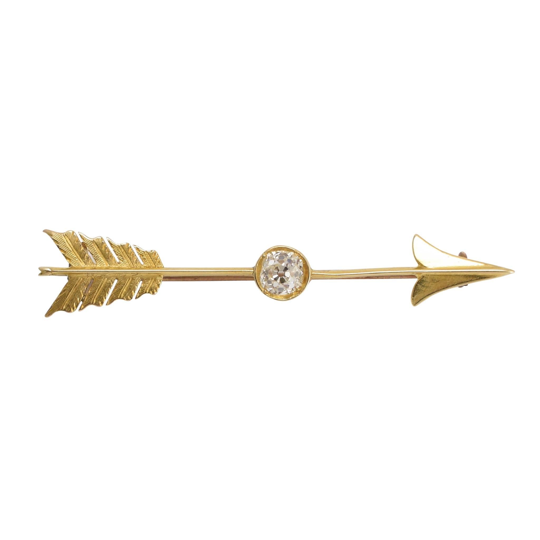 Antique Victorian Diamond Arrow Brooch