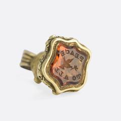 Georgian "Peace to All" Miniature Seal Fob Gold Pendant