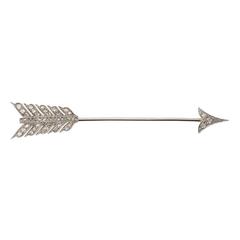 Art Deco Diamant Pfeil Jabot Pin Brosche