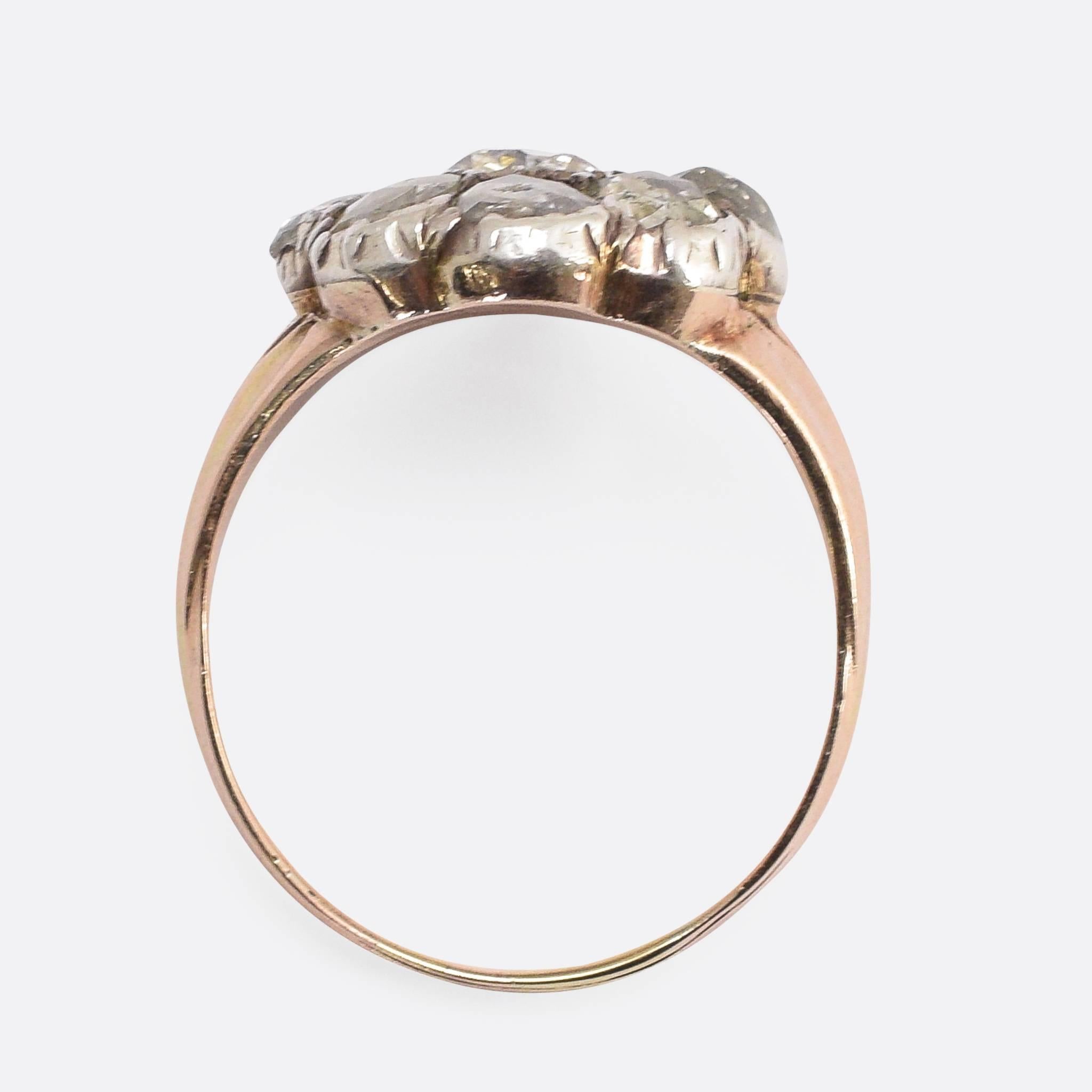 Antique Georgian Rose Cut Diamond Flower Cluster Ring at 1stDibs ...