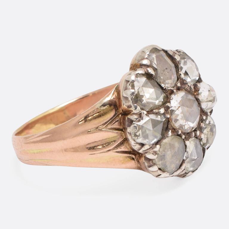 Antique Georgian Rose Cut Diamond Flower Cluster Ring at 1stDibs ...