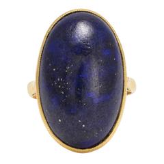 1960s Lapis Lazuli Cabochon Gold Ring