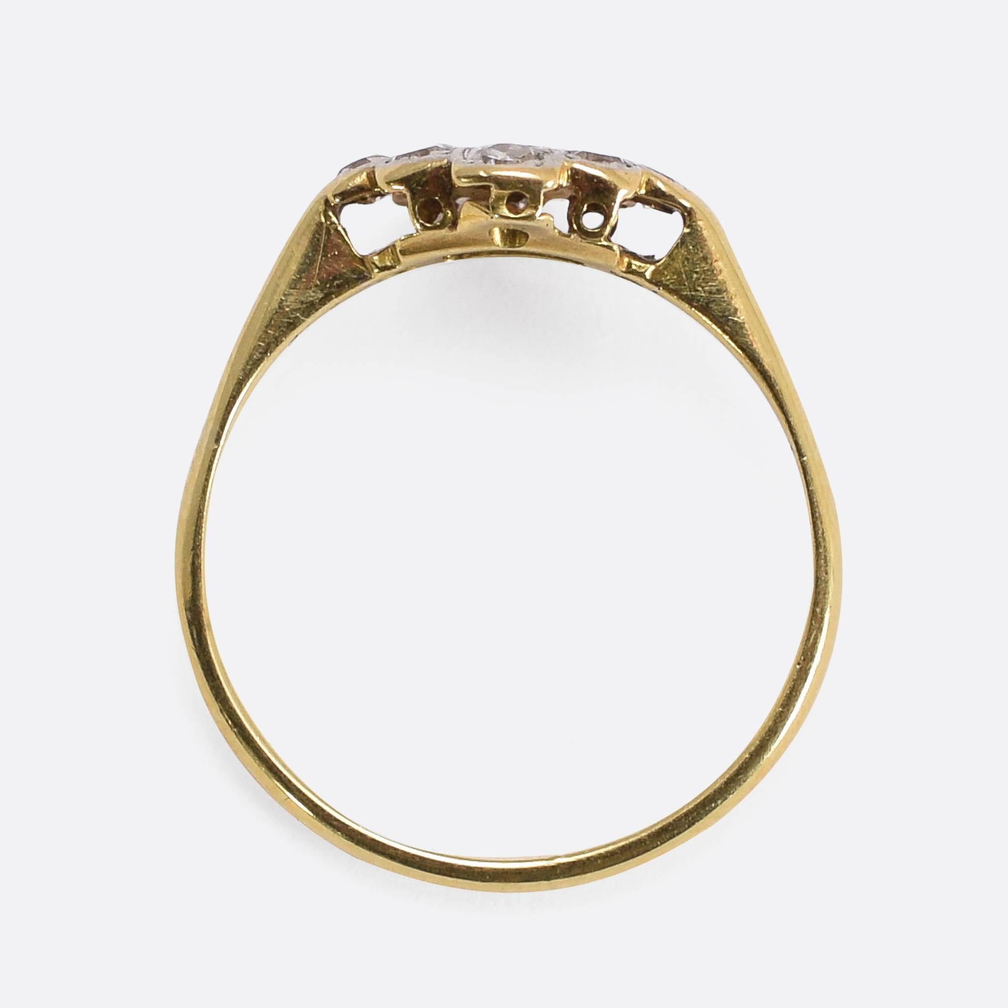 1920s Art Deco Diamond Cross Cluster Ring 1