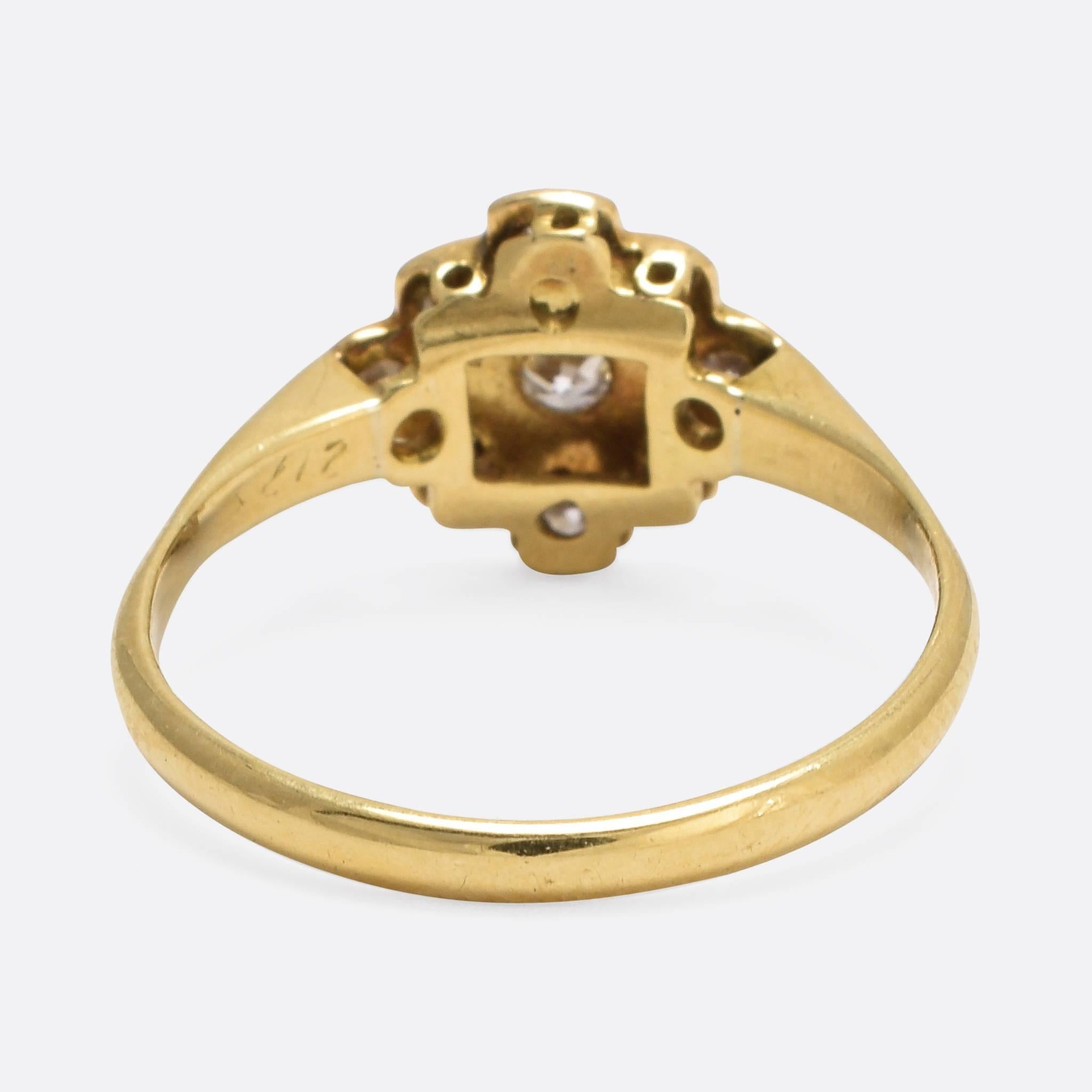 Women's 1920s Art Deco Diamond Cross Cluster Ring
