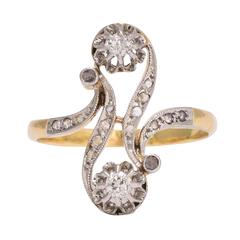 Antique Art Nouveau Diamond "Toi et Moi" Ring