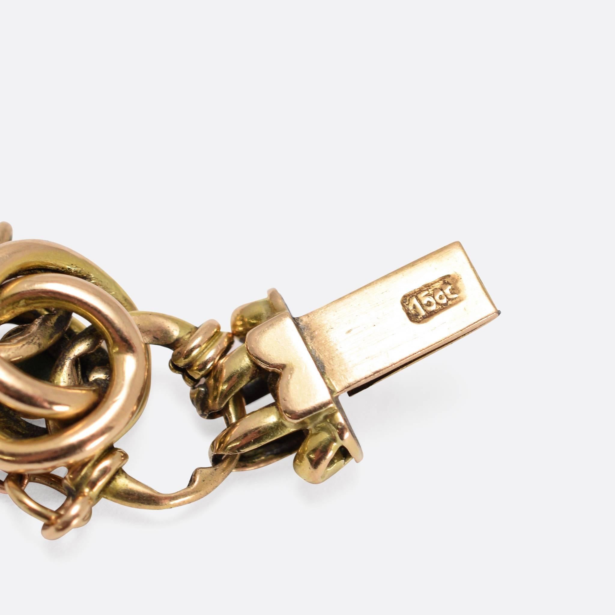 Women's Antique Art Nouveau Turquoise Infinity Knot Gold Bracelet