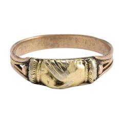 Antique Victorian Two-Tone Fede Handclasp Ring