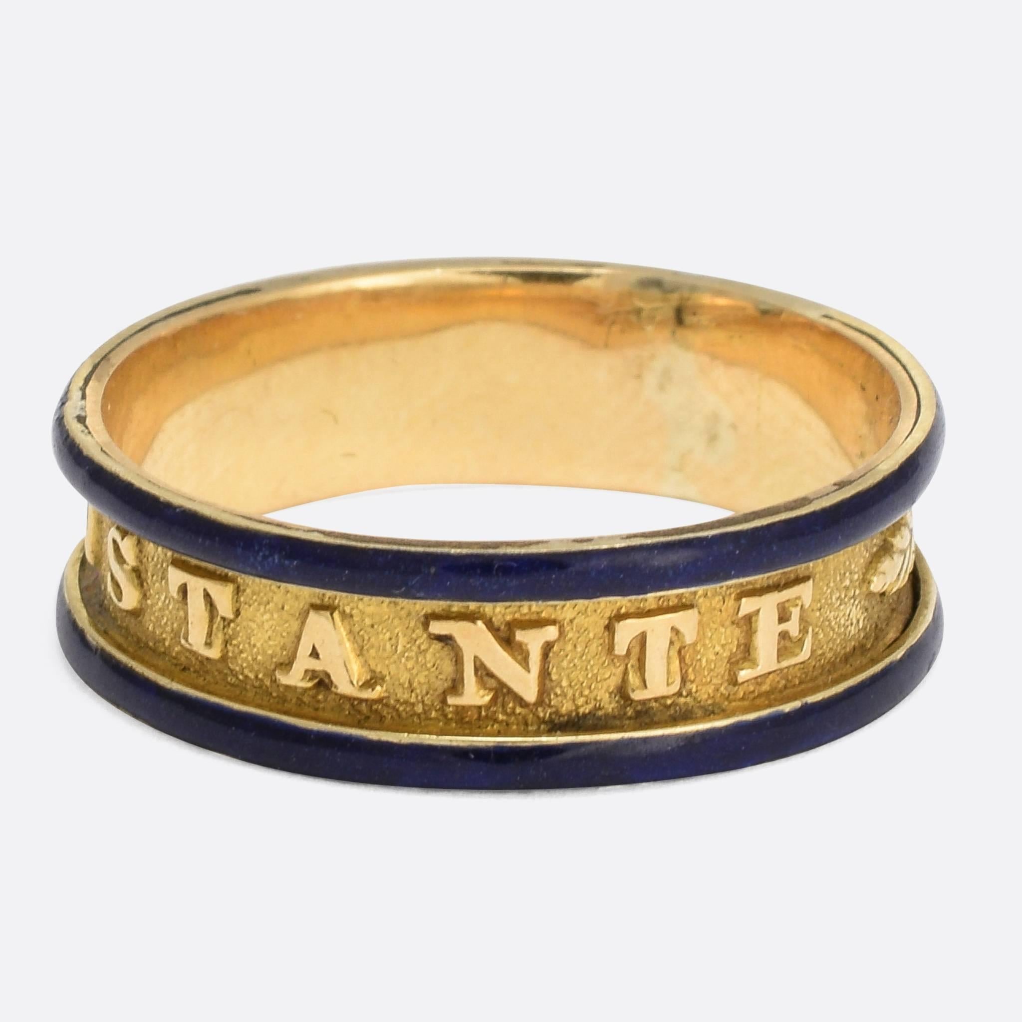 This splendid Georgian ring bears the Latin word CONSTANTE, meaning 