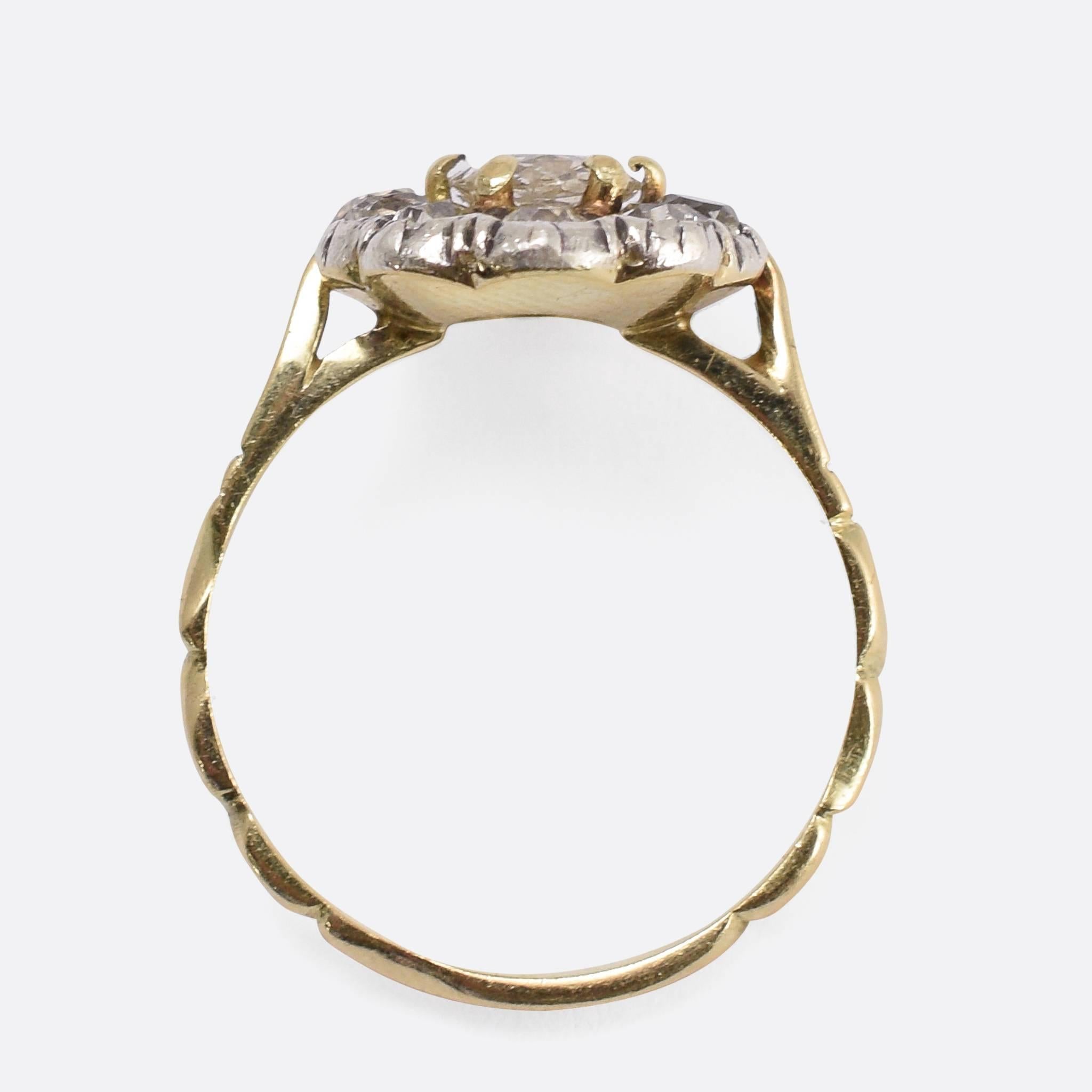georgian diamond cluster ring