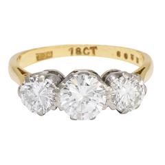 1930s 1.8 Carat Diamond Trilogy Engagement Ring