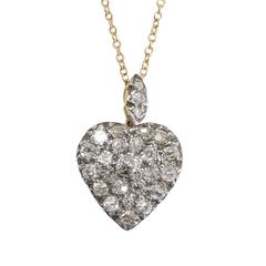 Antique Victorian Pavé Diamond Heart Pendant