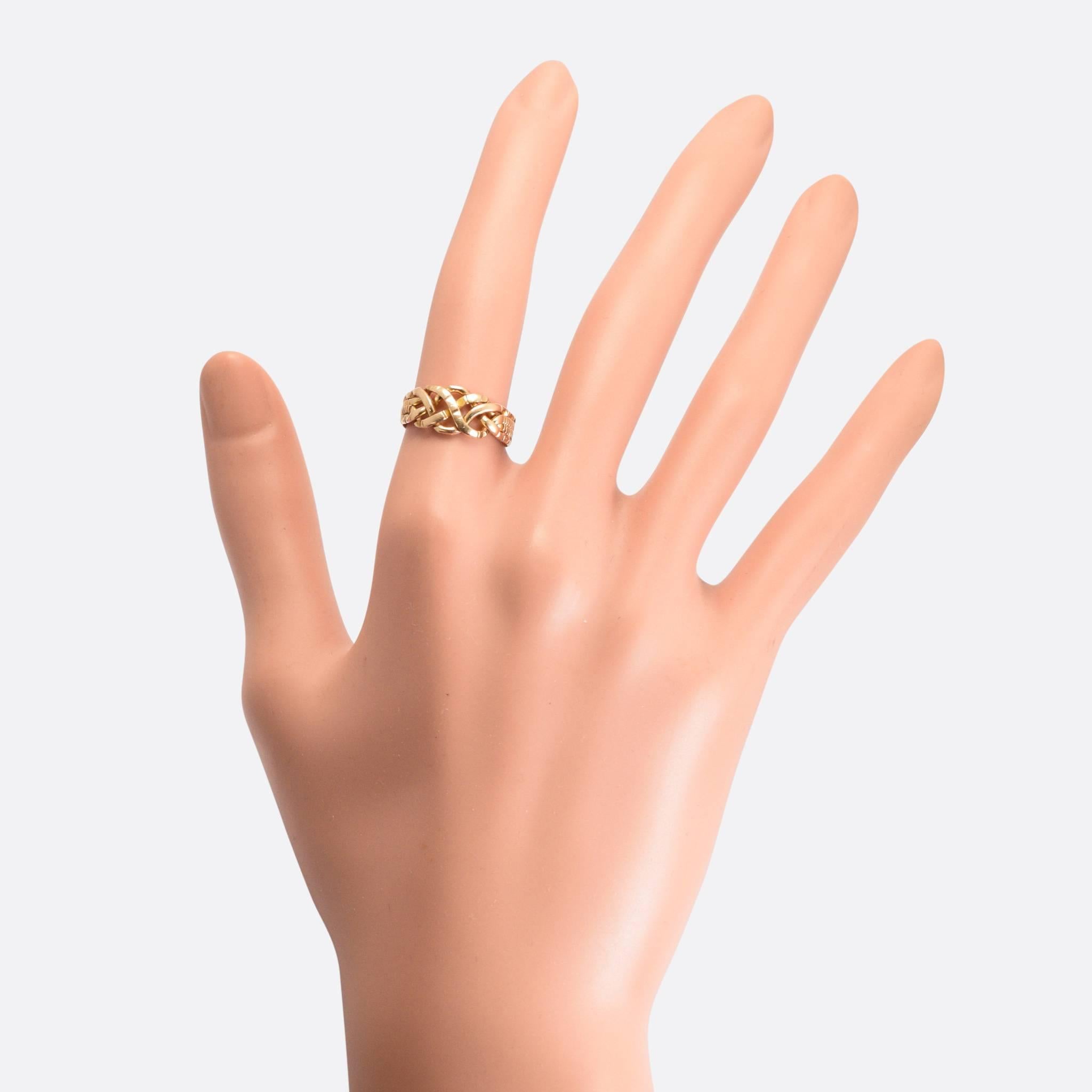 Antiker viktorianischer vierteiliger Puzzle-Ring aus Gold 1