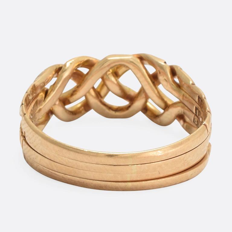 Antique Victorian Four-Piece Gold Puzzle Ring at 1stdibs
