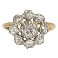 Antique Georgian 1.5 Carat Old Mine Cut Diamond Cluster Ring 11