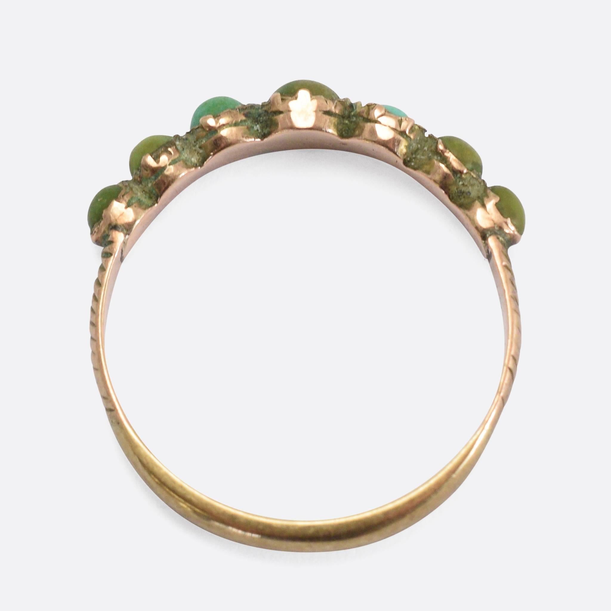 Women's Antique Georgian Turquoise Half Eternity Ring