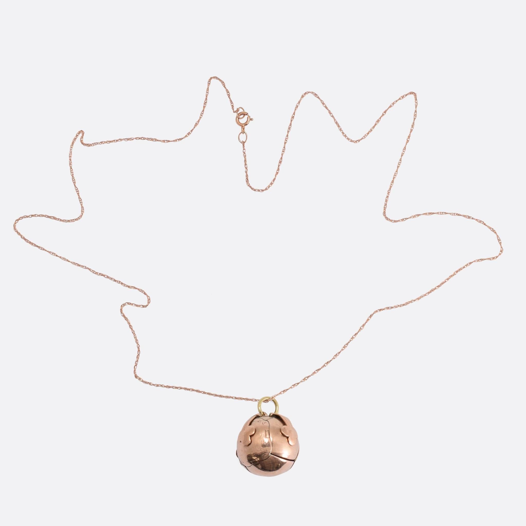 Antique Victorian Masonic Orb Rose Gold Pendant 2