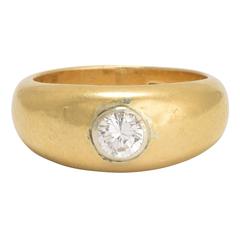 Antique Edwardian 0.5 Carat Diamond Gold Band Ring