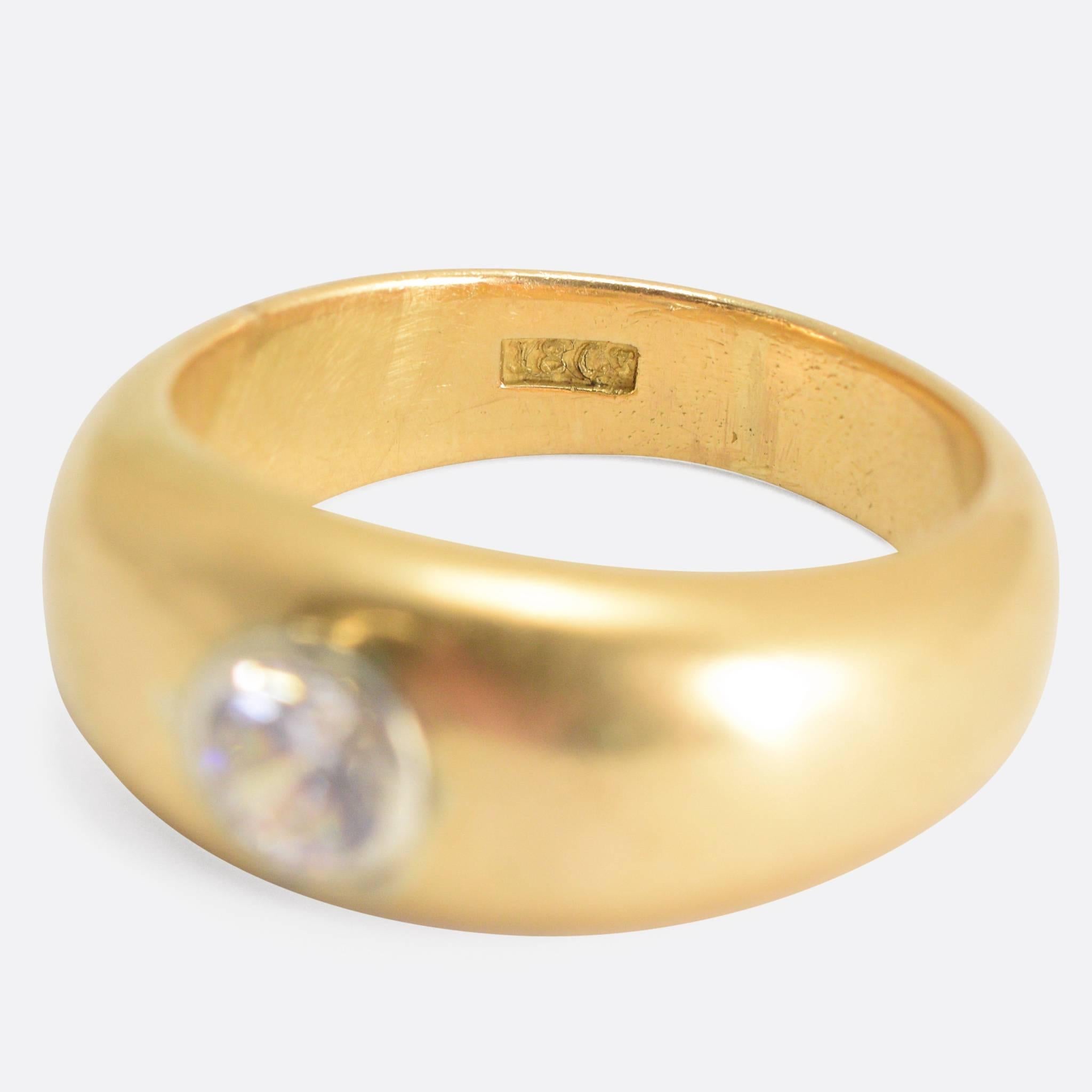 Antique Edwardian 0.5 Carat Diamond Gold Band Ring In Excellent Condition In Sale, Cheshire