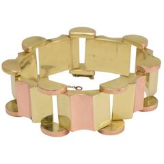 1940s Retro Two Color Gold Bracelet 1