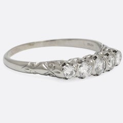 Art Deco Diamond Five-Stone Engagement Ring
