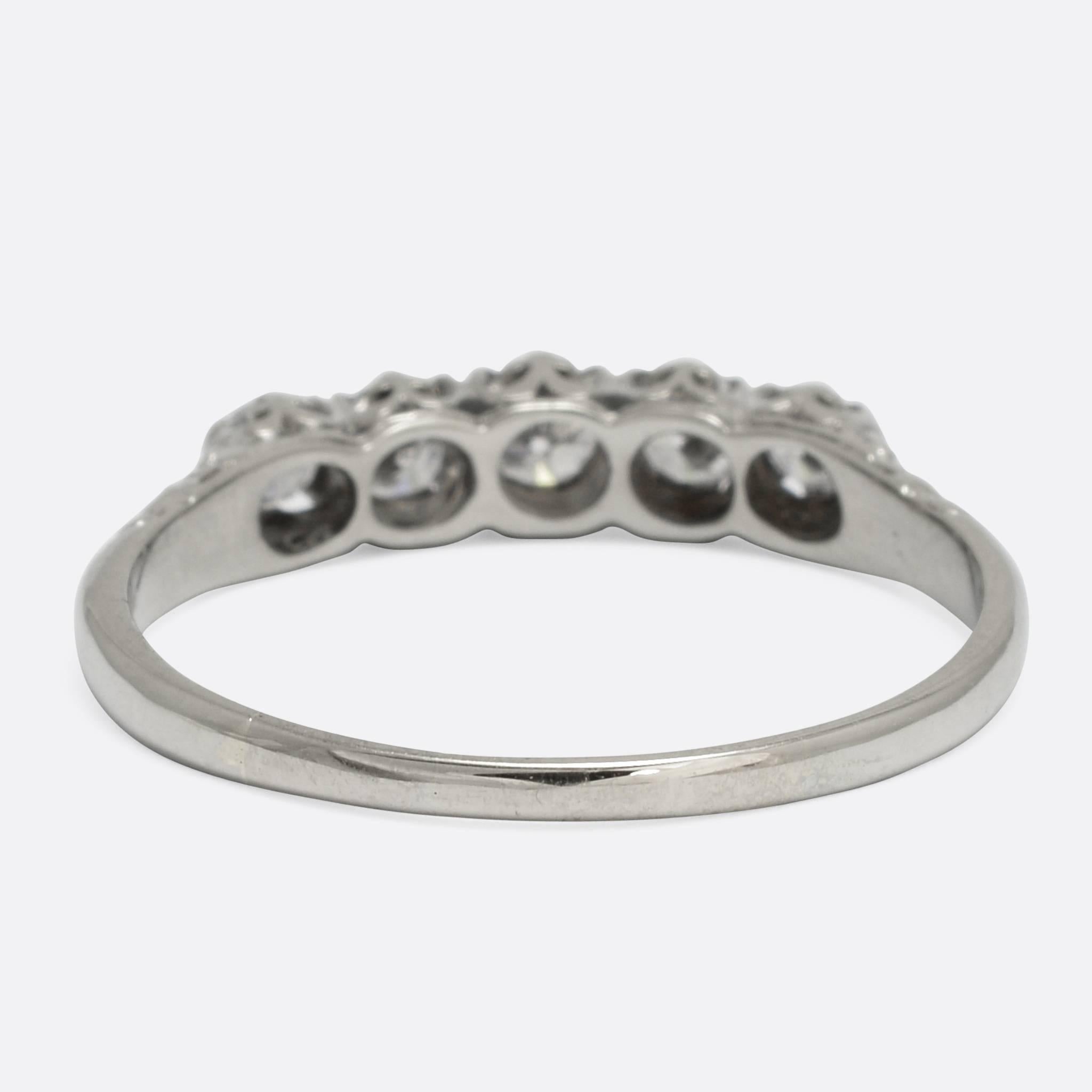 Victorian Art Deco Diamond Five-Stone Engagement Ring