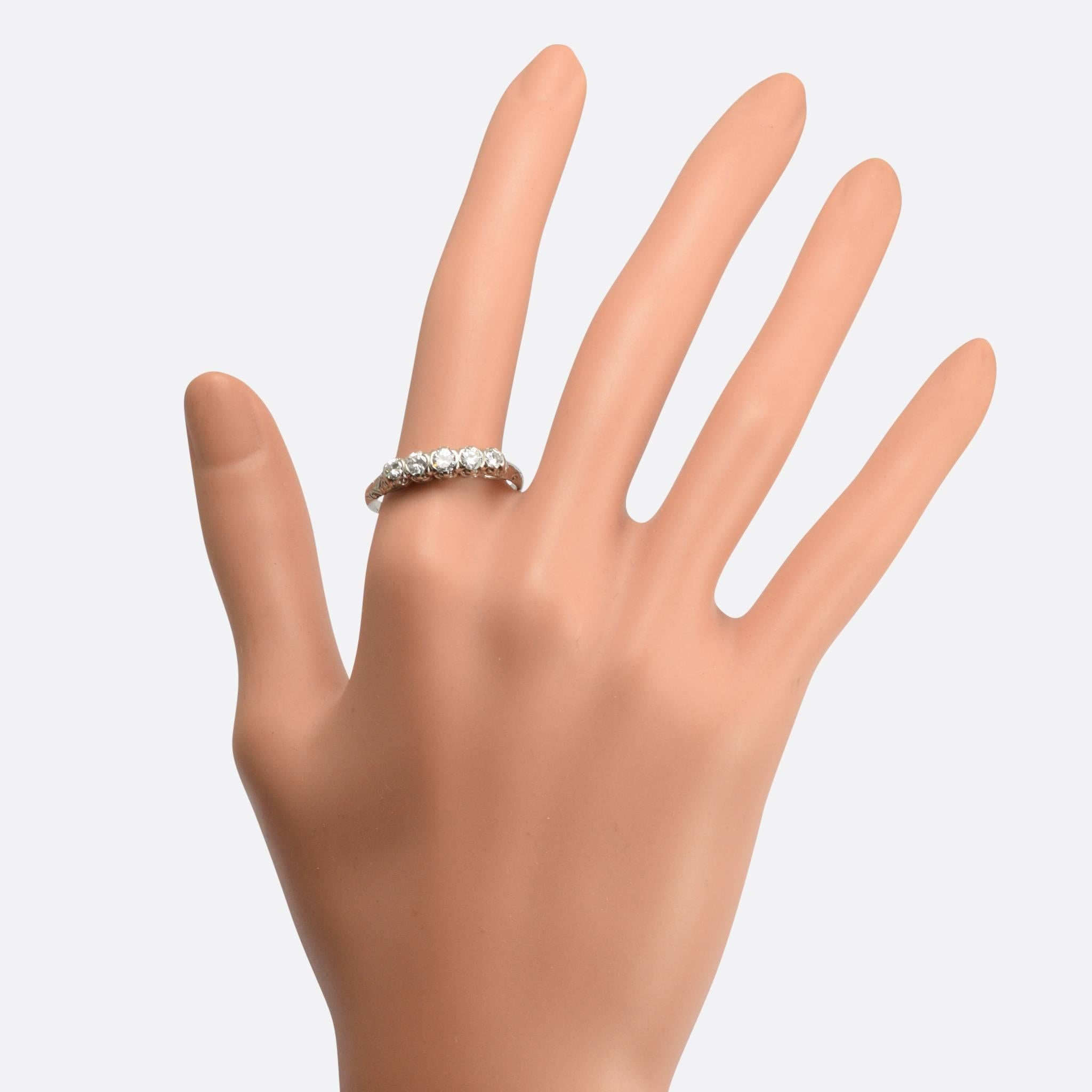 Women's Art Deco Diamond Five-Stone Engagement Ring