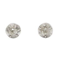 Georgian Old Mine Cut Diamond Stud Earrings