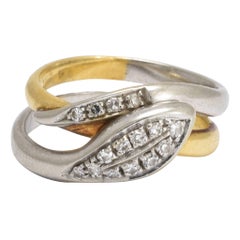 1950s Diamond Two-Tone Snake Ring