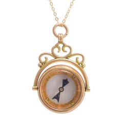 Late Victorian Gold Compass Spinner Pendant