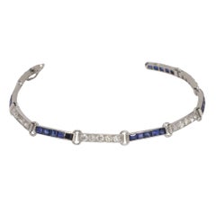 1920s Art Deco Sapphire Diamond Bracelet 8