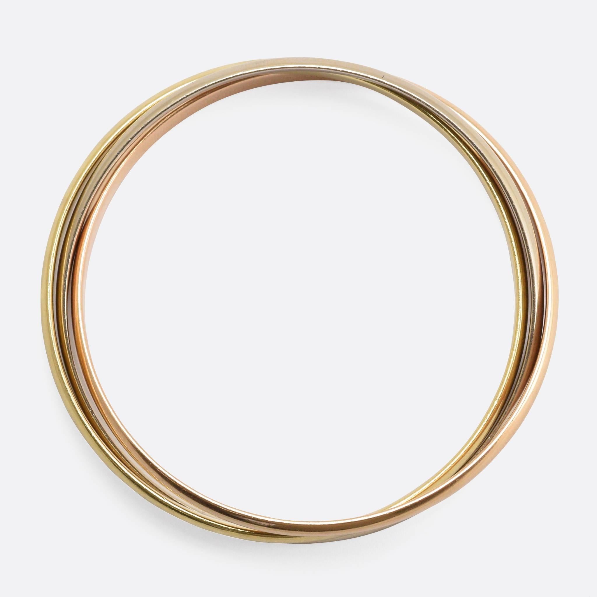 Women's Vintage 1970s Cartier Trinity Gold Bangles