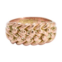 Antique Edwardian Rose Gold Braided Keeper Ring