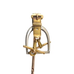 Victorian Gold Platinum Equestrian Stick Pin
