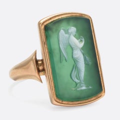 Antique Georgian Chalcedony "Nike" Cameo Ring
