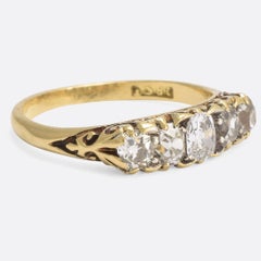 Mid-Victorian 1.15 Carat Old Cut Diamond Five-Stone Ring