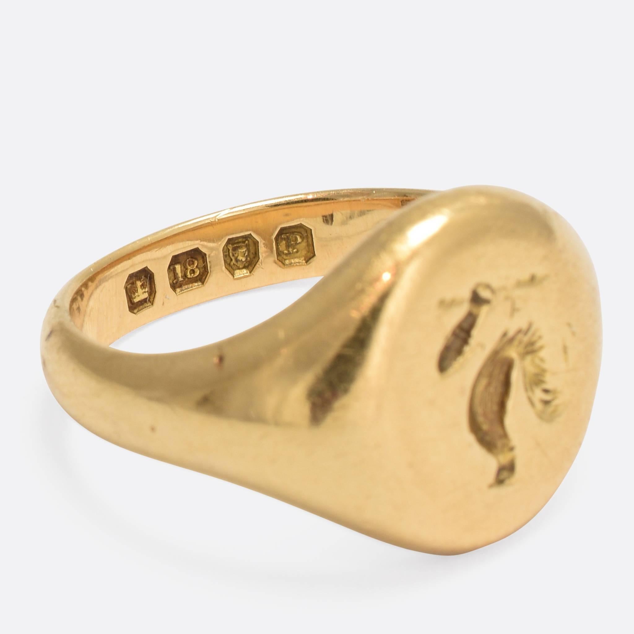rooster gold ring