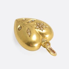 Victorian Pearl Forget-Me-Not Heart Pendant