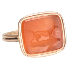 Georgian Carnelian "English Pointer" Intaglio Ring