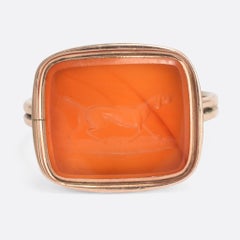 Georgian Carnelian "English Pointer" Intaglio Ring