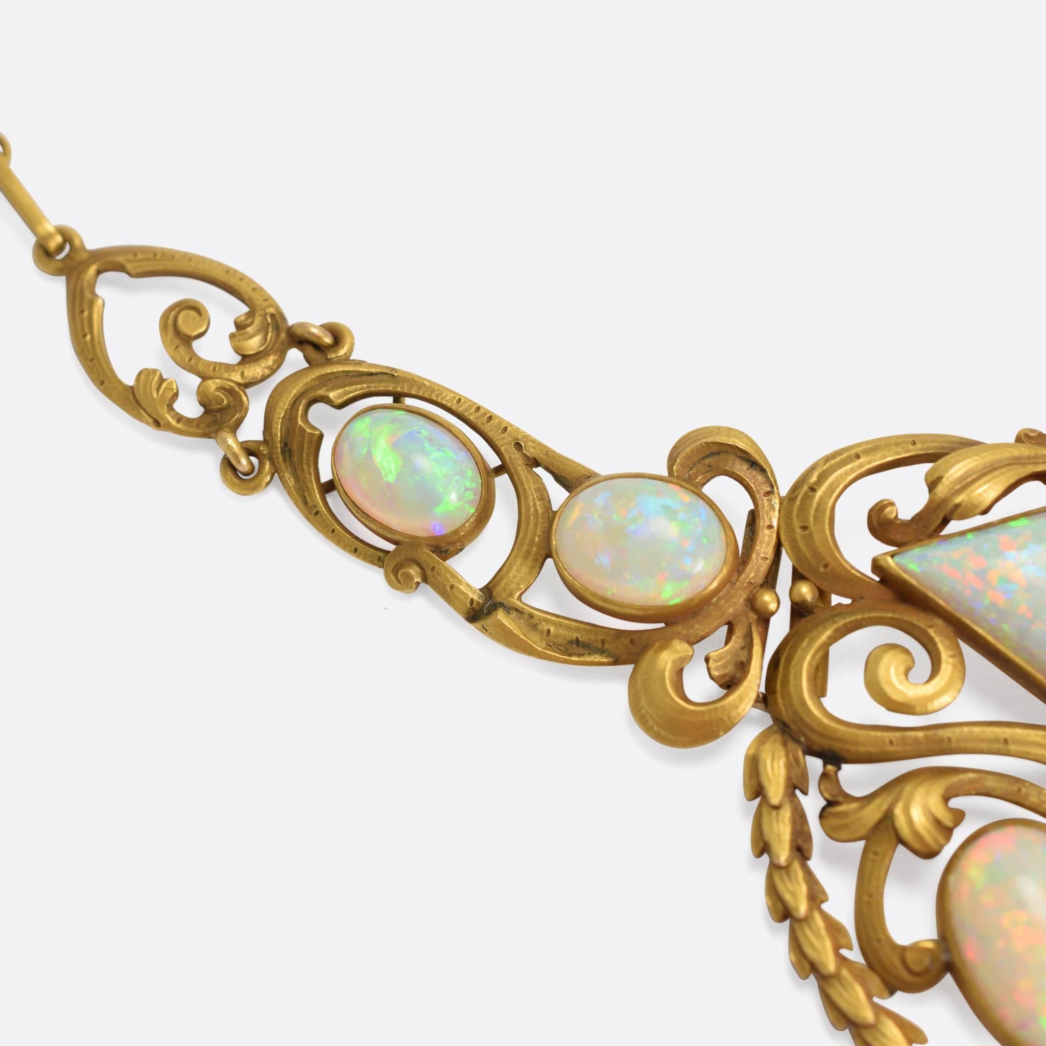 Women's Antique Art Nouveau Opal Necklace
