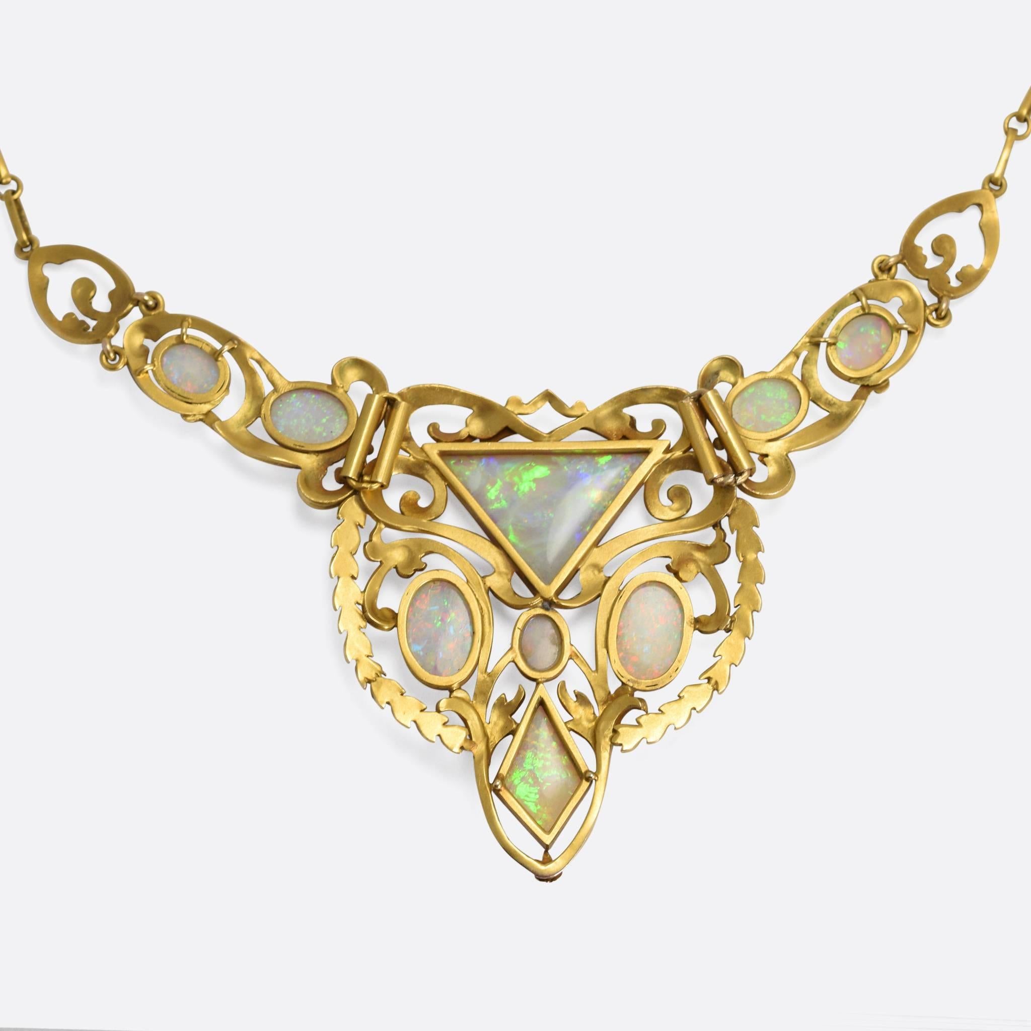 Antique Art Nouveau Opal Necklace 1